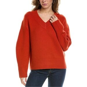 NWT VINCE Vermillion Wool & Cashmere V-Neck Sweater